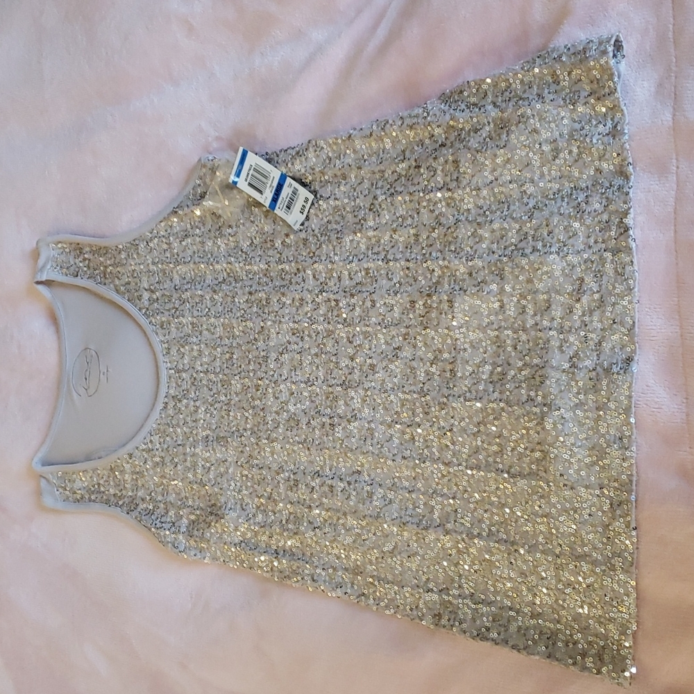 NWT INC International Cream Sequin Cami Size XL
